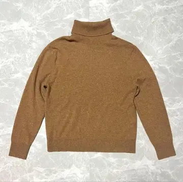 새상품급 UNIQLO 캐시미어 100% 터틀넥 니트 M 브라운