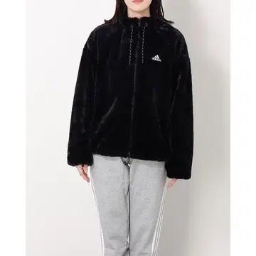 아디다스 adidas 여성용 플리스 자켓 퍼 자켓 XS