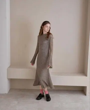 pinue 피누에 시어 니트 원피스 그레이 S 사이즈