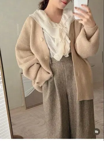 tal. by yumi 시마무라 니트 가디건 베이지 LL