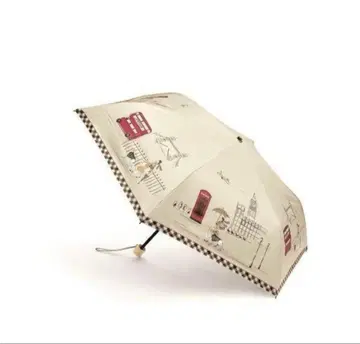 Aquascutum 런던 거리 풍경 접이식 우산 JAL 기내 판매