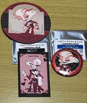 해즈빈 호텔 애니카페 엔지 캔뱃지 카드 코스터