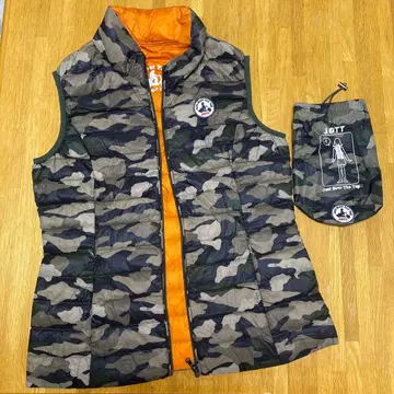 JOTT 카모플라쥬 다운 베스트 수납 봉투 포함