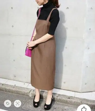 IENA 체크 뷔스티에 원피스 베이지