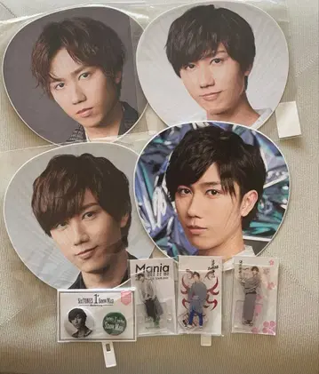 Snow Man 부채, 아크릴 스탠드, 캔뱃지 세트 아베 료헤이