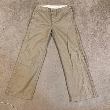 VICTIM 카키 워크 팬츠 페인트 흔적 있음