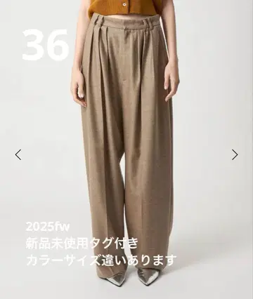 미사용 새상품 ROKU 울 턱 팬츠