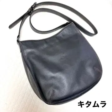 키타무라 가죽 숄더백 블랙