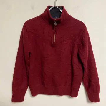 BROOKS BROTHERS 버건디 하프 지퍼 스웨터 L