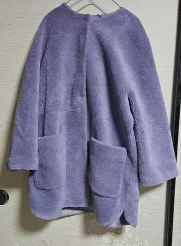 Mila Owen 노카라 셔츠 커브 보아 코트