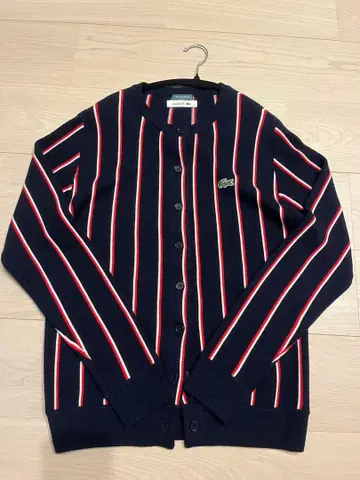 BEMS BOY 별주 LACOSTE 네이비 스트라이프 가디건 36