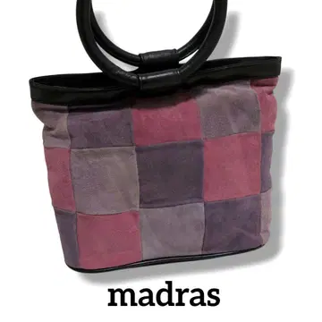 madras 핸드백 스웨이드 패치워크 핑크