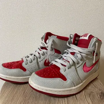 Zoom Air 하이컷 스니커즈 그레이/레드