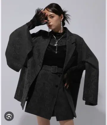 HARE 자카드 소데아키 빅 테일러드 자켓 셋업