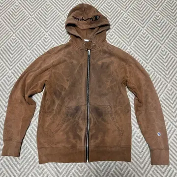 Champion 브라운 풀 집업 후드티 L