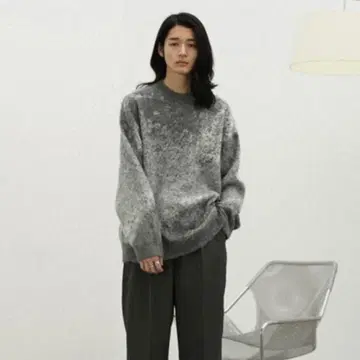 WYM MOHAIR BLEND JACQUARD SHAGGY KNIT