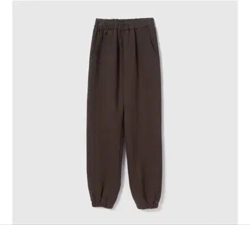 볼륨 스웨트 허리 개더 팬츠 브라운 M