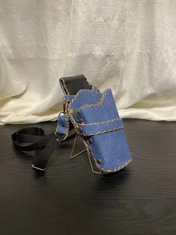 데님 가죽 시저 케이스 1 파랑