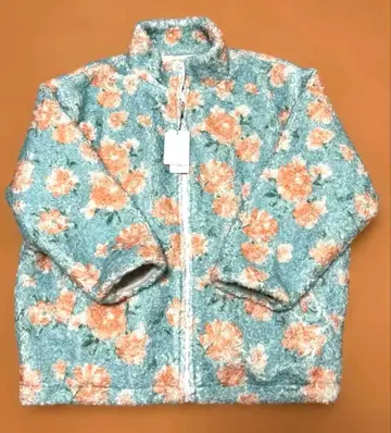플라워 프린트 플리스 자켓 보아 블루종 충전솜 블루종 다운 꽃무늬
