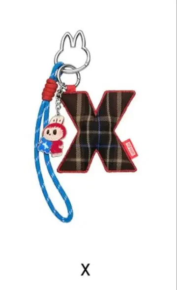 팝마트 체크 무늬 X 키링