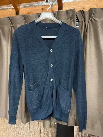 45R 네이비 프론트 포켓 부착 가디건