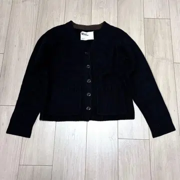 MHL. 울 코튼 V넥 가디건 블랙 2