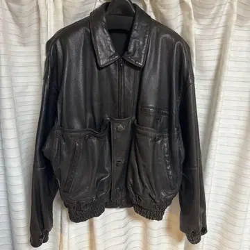 AVANTAGE 이탈리아제 가죽 블루종 자켓 riri 지퍼