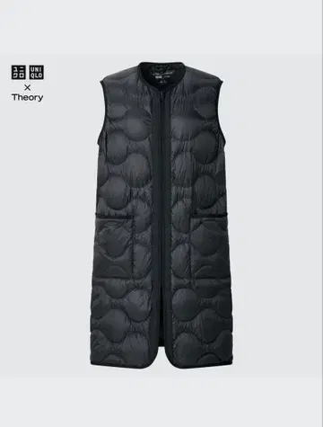 UNIQLO x Theory 울트라 라이트 다운 롱 베스트 블랙 XXL