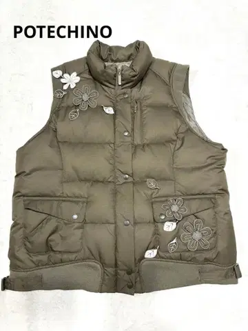 POTECHINO 다운 베스트 카키 사이즈 3