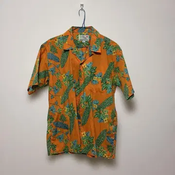 Blue Island Blue 알로하 셔츠 M 오렌지