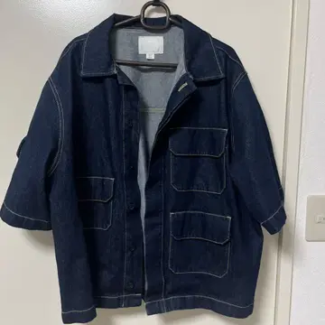 다크 데님 숏 슬리브 자켓