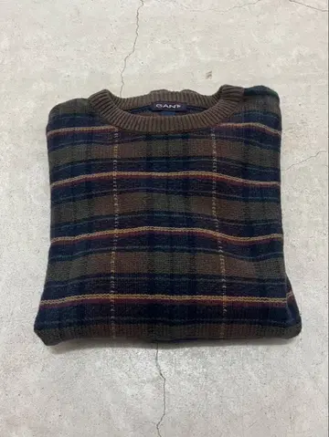 90s GANT 체크 무늬 니트