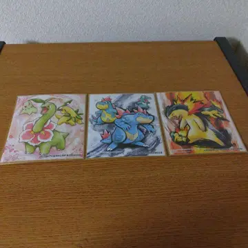 포켓몬 색지ART 메가니움 오다일 블래키 진화 3종 세트