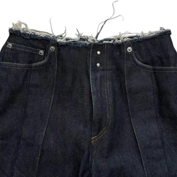 JOHN LAWRENCE SULLIVAN 턱 와이드 데님 팬츠