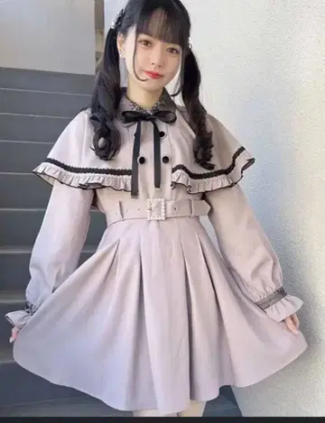 ROJITA 로지타 펄 버클 케이프 원피스