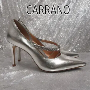 새상품급 CARRANO 하이힐 결혼식 펌프스 라메 반짝임 비쥬