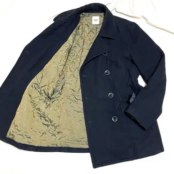 다케오 키쿠치 피 코트 더블 브레스트 퀼팅 빅 사이즈 블랙 XL