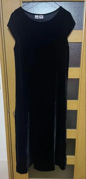 미사용품 DKNY 벨로아 롱 원피스 파티 드레스 블랙 XL US12