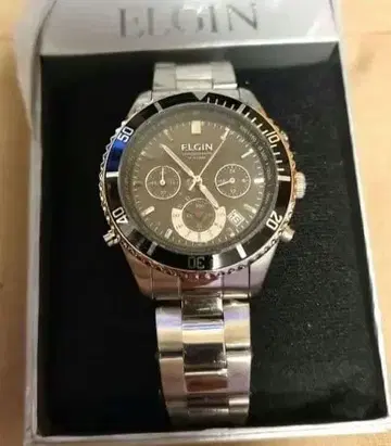 새상품 ELGIN 엘르 크로노그래프 솔라 전파 손목시계 100m 방수