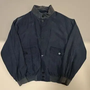 SILCK 80s 레어 네이비 짧은 기장 실크 자켓 M 사이즈