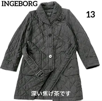 [INGEBORG] 벨트 퀼팅 코트 13 짙은 갈색 [레어]