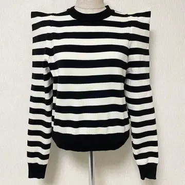 ELFRANK 엘프랭크 보더 니트 상의 퍼프 슬리브 새상품급