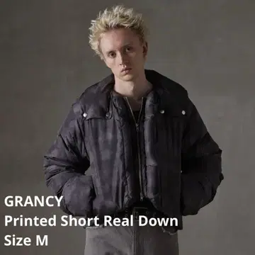 [GRANCY] 프린트 숏 리얼 다운 M 사이즈 그랑시 즉완품