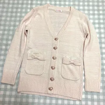 TRALALA 레어 핑크 리본 가디건