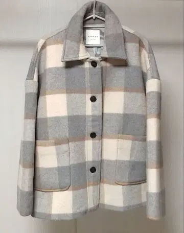 체크 무늬 숏 코트 테일러드 자켓