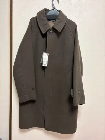 유니클로 싱글 브레스티드 코트 브라운 311-449730