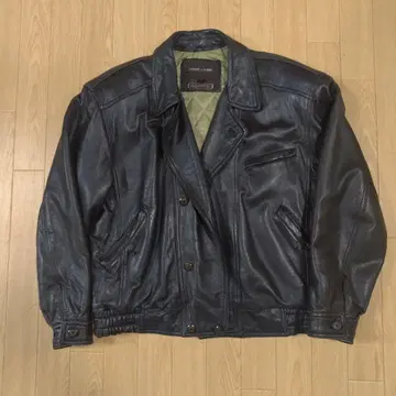 D'HOMME A HOMME 90s 블랙 가죽 자켓