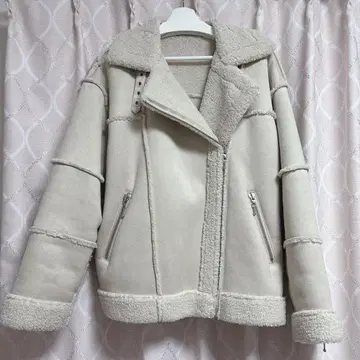 jouetie 무스탕 라이더 자켓 아이보리