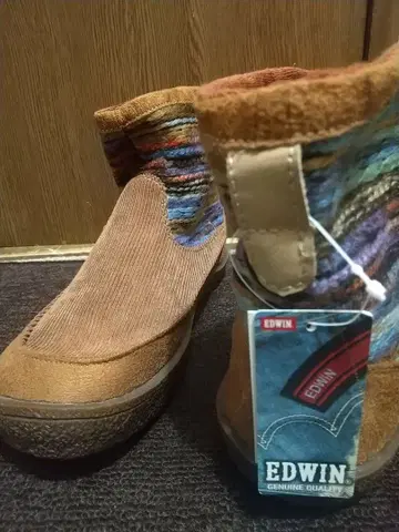 새상품 택 포함 EDWIN 브라운 멀티 컬러 부츠 L 사이즈