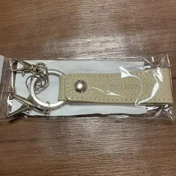 JAL 스카이 뮤지엄 한정판 천연 가죽 키링 베이지